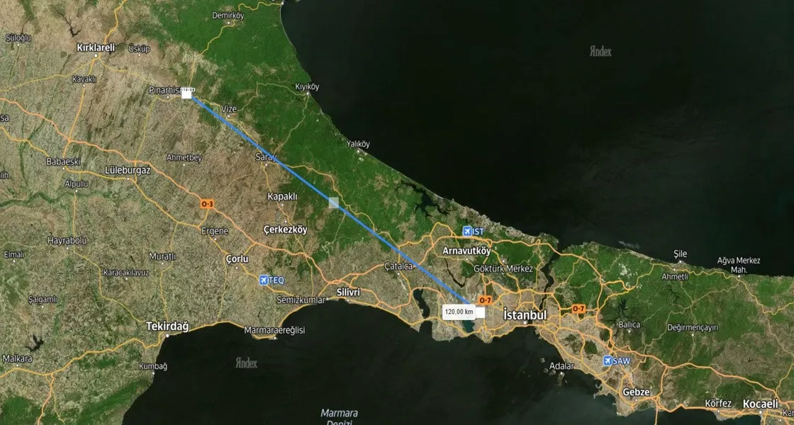 Agricultural land for sale within a fertile farm area in Kırklareli, Turkey, specifically in Pınarhisar | L341