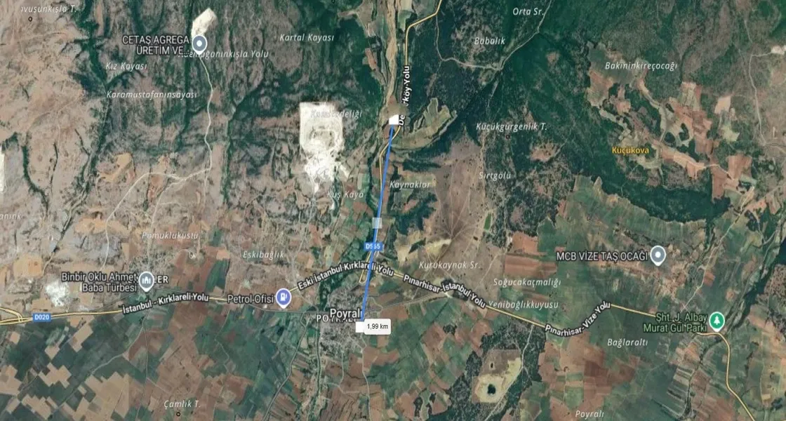 Agricultural land for sale within a fertile farm area in Kırklareli, Turkey, specifically in Pınarhisar | L341