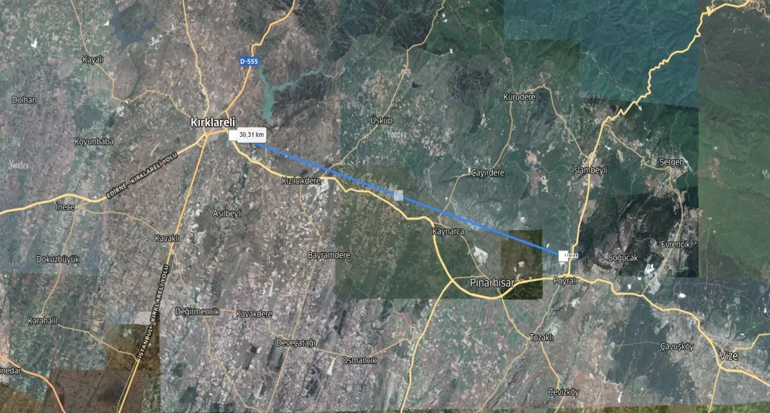 Agricultural land for sale within a fertile farm area in Kırklareli, Turkey, specifically in Pınarhisar | L341